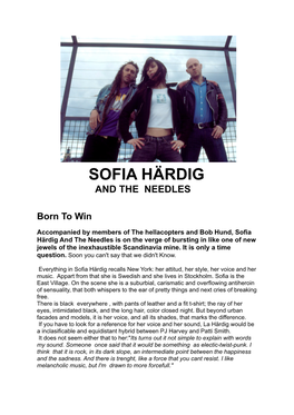 SOFIA HÄRDIG and the NEEDLES Born To