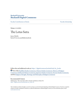 The Lotus Sutra James Shields Bucknell University, Jms089@Bucknell.Edu