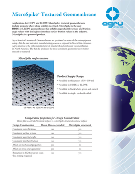 Microspike® Textured Geomembrane