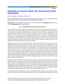 Shoptaugh on Crosswell, 'Beetle: the Life of General Walter Bedell Smith'