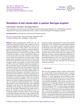 Simulation of Ash Clouds After a Laacher See-Type Eruption