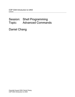 Lecture14-Unix-Advanced Commands