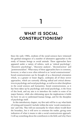 What Is Social Constructionism?