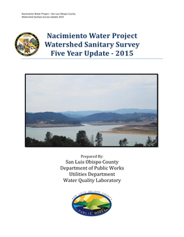 Nacimiento Water Project Watershed Sanitary Survey Five Year Update ‐ 2015