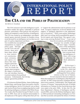 THE CIA and the PERILS of POLITICIZATION by Melvin A