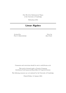 Linear Algebra