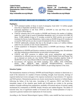 Drought in Ethiopia – 16Th May 2008