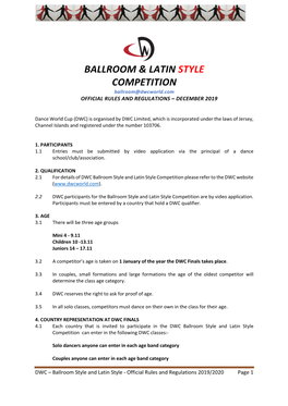 Ballroom & Latin Style Competition