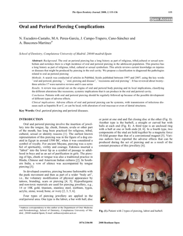 Oral and Perioral Piercing Complications