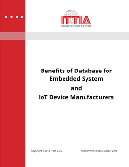 Benefits of Database for Embedded System and Iot Device Manufacturers