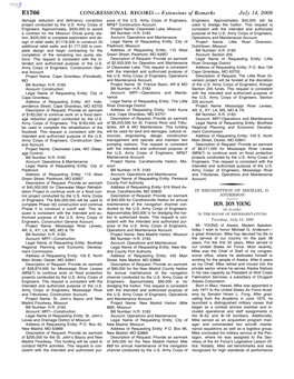 CONGRESSIONAL RECORD— Extensions of Remarks E1766 HON