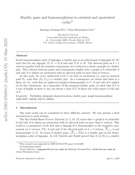 Duality Pairs and Homomorphisms to Oriented and Unoriented Cycles