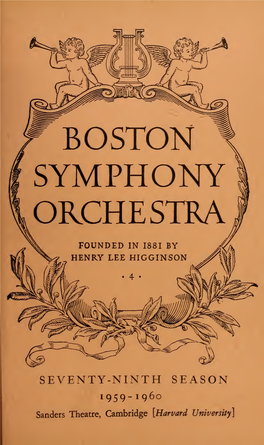 Boston Symphony Orchestra Concert Programs, Season 79, 1959-1960