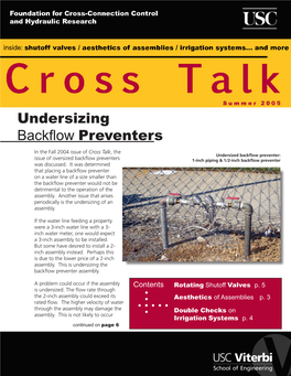 Undersizing Backflow Preventers