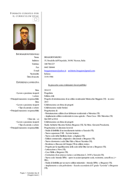 CURRICULUM VITAE Arch.BRAGGION MAURO