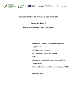 Cohesion Policy and Sustainable Development