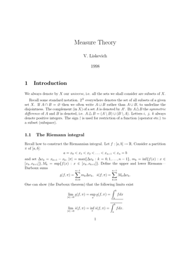 Measure Theory