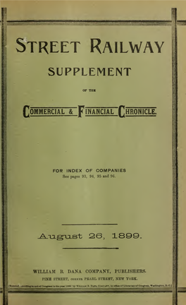 August 26, 1899: Street Railway Supplement, Vol. 69, No. 1783
