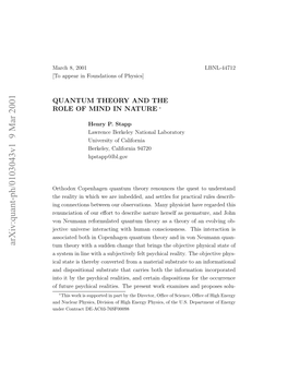 Arxiv:Quant-Ph/0103043V1 9 Mar 2001