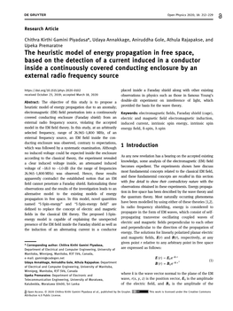 The Heuristic Model of Energy Propagation in Free Space