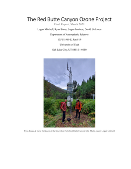 The Red Butte Canyon Ozone Project