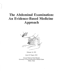 The Abdominal Examination: an Evidence-Based Medicine Approach ·