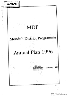 MDP Annual Plan 1996 DEPARTMENT: 5.0 COMMUNITY DEVELOPMENT