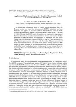 Application of the Dynamic Control Rod Reactivity Measurement Method to Korea Standard Nuclear Power Plants