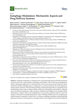 Autophagy Modulators: Mechanistic Aspects and Drug Delivery Systems