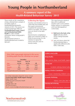 Young People in Northumberland a Summary Report of the Health-Related Behaviour Survey 2015