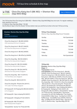 725 Bus Time Schedule & Line Route