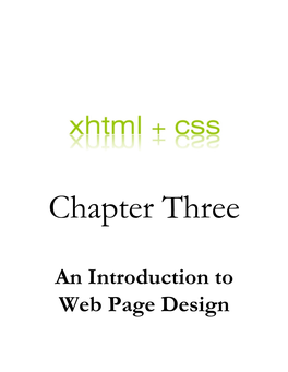 An Introduction to Web Page Design