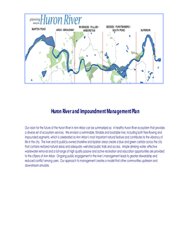 Huron River and Impoundment Management Plan