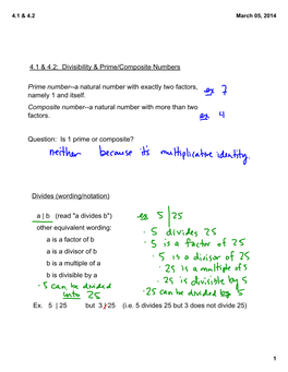 4.1 & 4.2: Divisibility & Prime/Composite Numbers