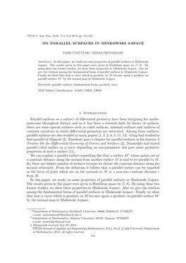 On Parallel Surfaces in Minkowski 3-Space