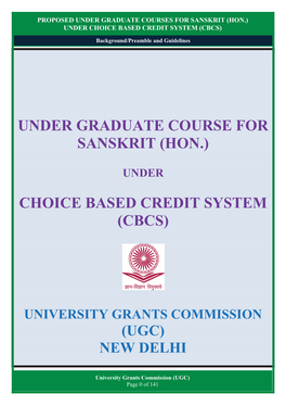 Under Graduate Course for Sanskrit (Hon.)