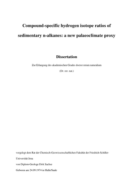 Compound-Specific Hydrogen Isotope Ratios of Sedimentary N-Alkanes: A