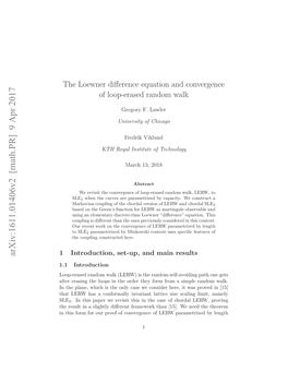 The Loewner Difference Equation and Convergence of Loop-Erased