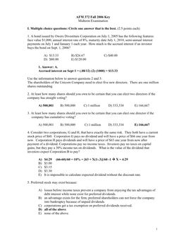 Circle One Answer That Is the Best. (2.5 Points Each) 1