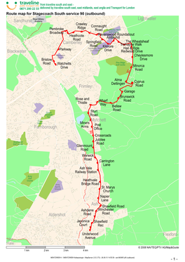 Route Map for Stagecoach South Service 90 (Outbound) CLARKE D AMBER the PINES CRO TOULOUSE CLO DEVON I HILLCREST ROAD CLO a S DR L HILLSIDE B