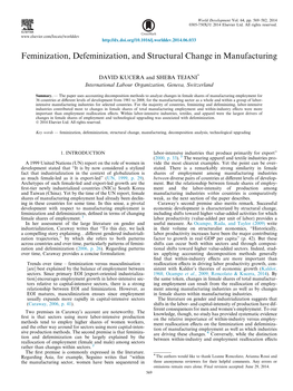 Feminization, Defeminization, and Structural Change in Manufacturing