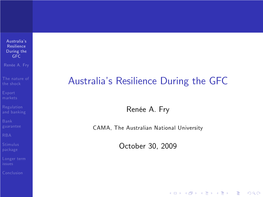 Australiaes Resilience During The