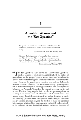 Anarchist Women and the “Sex Question”