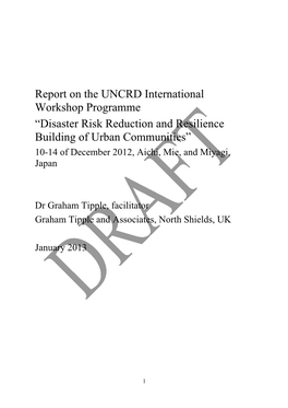 Report on the UNCRD International Workshop Programme