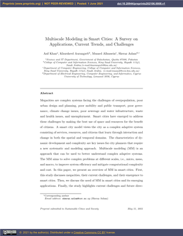 Multiscale Modeling in Smart Cities: a Survey on Applications, Current Trends, and Challenges