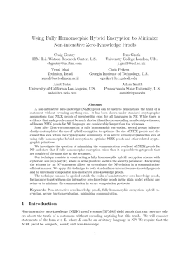 Using Fully Homomorphic Hybrid Encryption to Minimize Non-Interative Zero-Knowledge Proofs