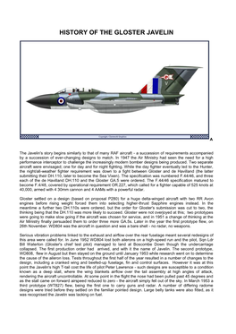 A History of the Gloster Javelin