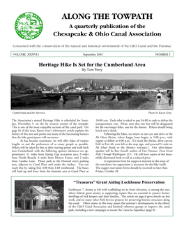 ALONG the TOWPATH a Quarterly Publication of the Chesapeake & Ohio Canal Association