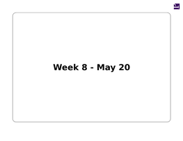 Week 8 - May 20 No Lecture Next Week (May 23), but Paper #3 Is Due at Noon on Tritoned