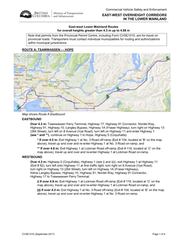 CVSE 1010 East-West Overheight Corridors in the Lower Mainland